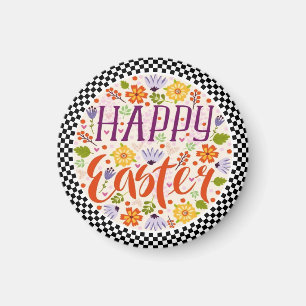 Happy Easter with Spring Flowers-23143 Latte Mug Magnet