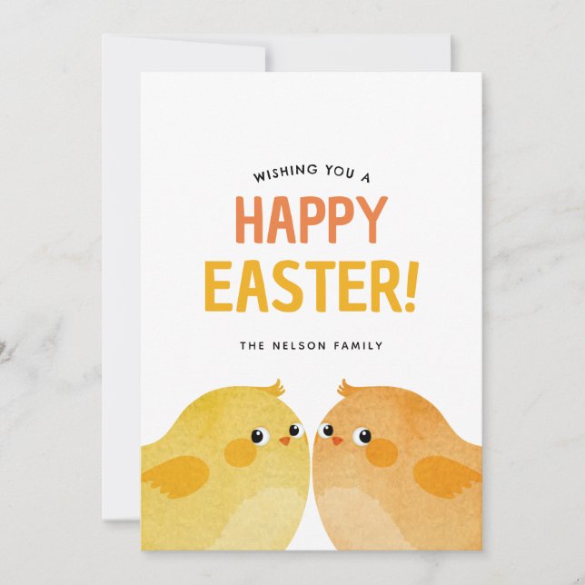 Happy Easter with two little chickens Invitation (Front)