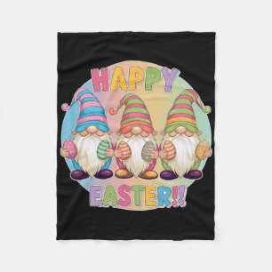 Happy Easter Womens Easter Outfit Girls Cute Gnome Fleece Blanket