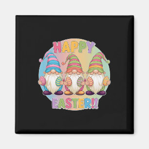 Happy Easter Womens Easter Outfit Girls Cute Gnome Magnet