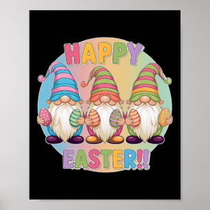 Happy Easter Womens Easter Outfit Girls Cute Gnome Poster