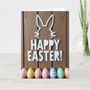 Happy Easter Wood Design Card