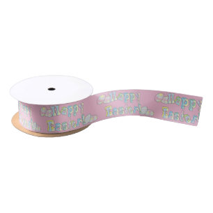 Happy Easter Word Text Satin Ribbon