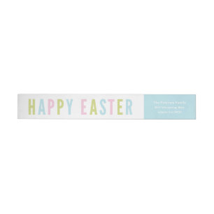 Happy Easter   Wraparound return address label