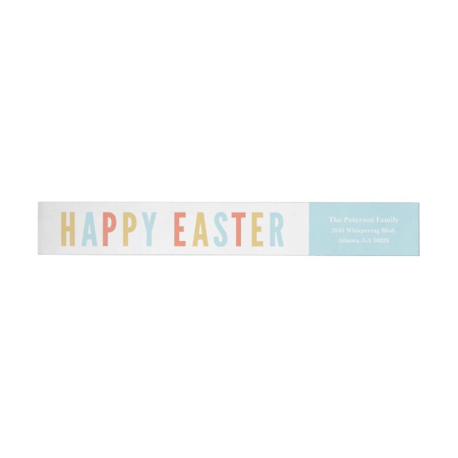 Happy Easter | Wraparound return address label (Individual)