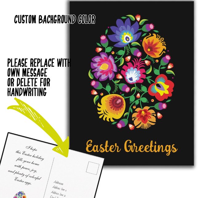  🥚🐰🥚Happy Easter (Wycinanki)  customisable  Postcard (Creator Uploaded)