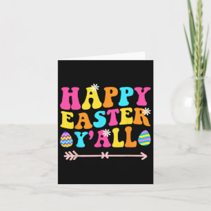 Happy Easter Yall Groovy Retro Easter Day Card