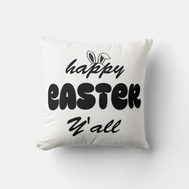 Happy Easter Y'all T-Shirt Cushion (Front)