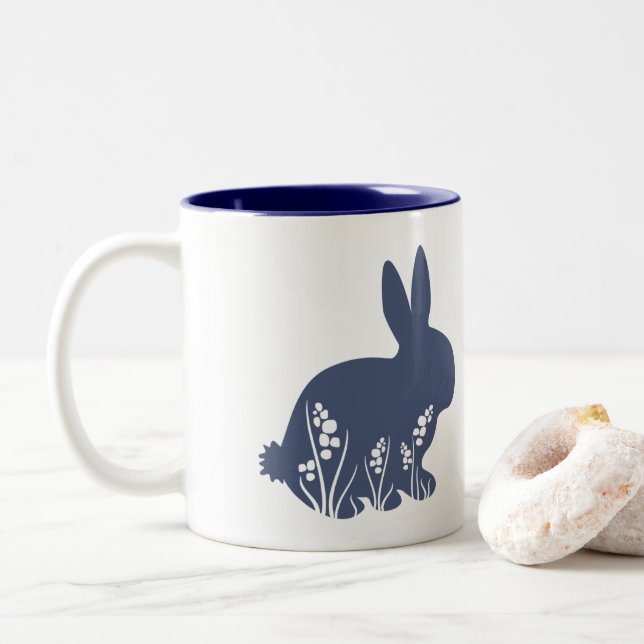 Happy Easter Y'all  Two-Tone Coffee Mug (With Donut)