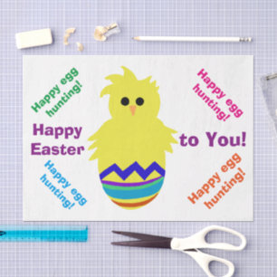 Happy Easter Yellow Chick Tissue Paper
