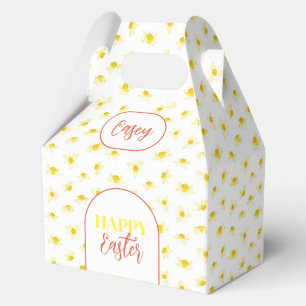 Happy Easter. Yellow Daffodils Spring Modern. Favour Box