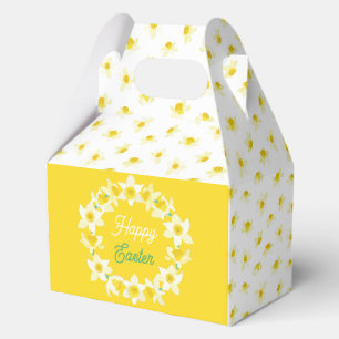 Happy Easter. Yellow Daffodils Spring Modern. Favour Box