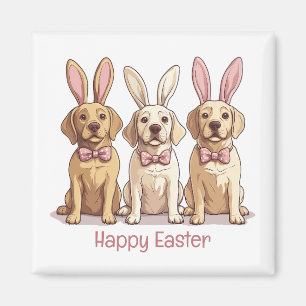 Happy Easter Yellow Labrador Retriever Dogs Magnet