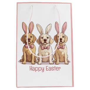 Happy Easter Yellow Labrador Retriever Dogs Medium Gift Bag