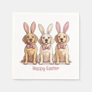 Happy Easter Yellow Labrador Retriever Dogs Napkin