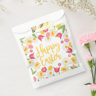 Happy Easter | Yellow Red Floral  Favour Bag