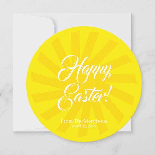Happy Easter yellow sun custom cheerful cute card (Front)