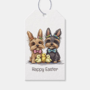 Happy Easter Yorkshire Terrier Dogs Gift Tags