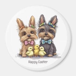 Happy Easter Yorkshire Terrier Dogs Magnet