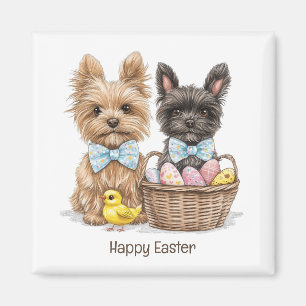 Happy Easter Yorkshire Terrier Dogs Magnet