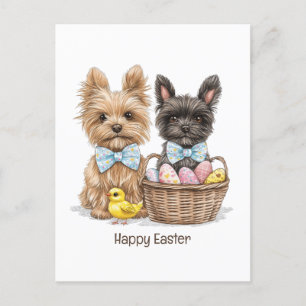 Happy Easter Yorkshire Terrier Dogs Postcard