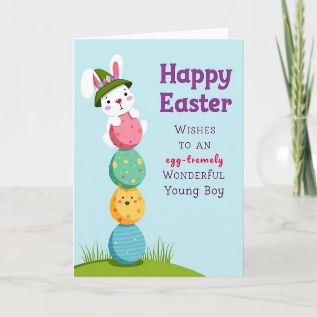 Happy Easter Young Boy Card (Front)