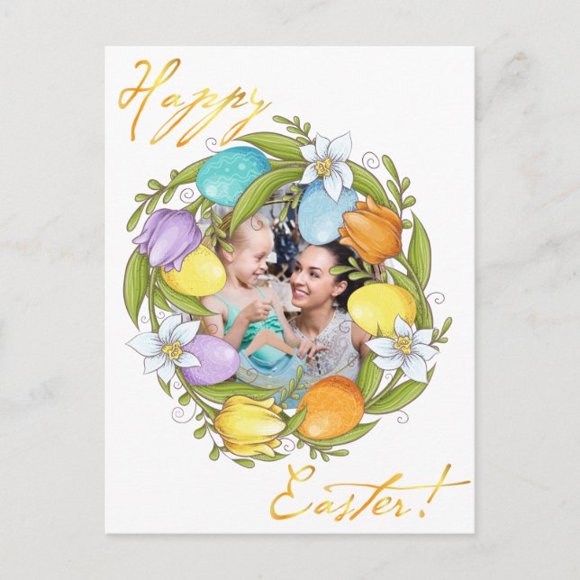 Happy Easter. Your photo. Personalise.  Postcard (Front)