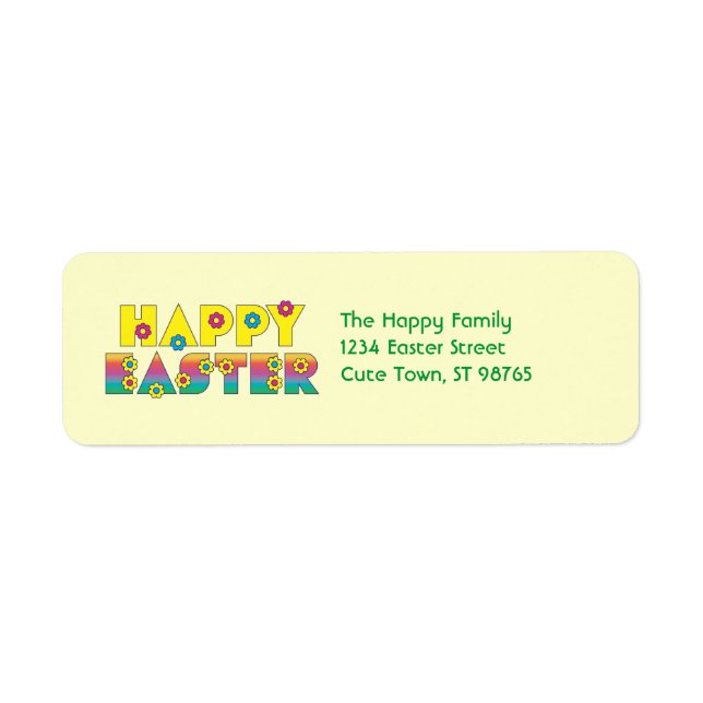 Happy Easterwith Flowers Return Address Label (Front)