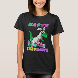 Happy Eastraw Bunny Egg Costume T Rex Boys Girls T-Shirt