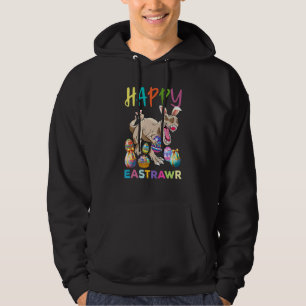 Happy Eastrawr Cute Trex Dinosaur Easter Bunny Egg Hoodie
