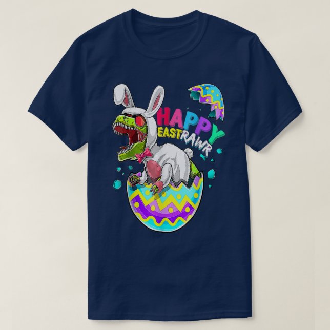 Happy Eastrawr Dinosaur Bunny Shirt ,Kids Boys T-r (Design Front)