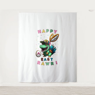 Happy Eastrawr - Dinosur t-shirt design Tapestry
