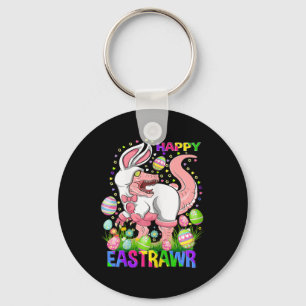 Happy Eastrawr Funny T Rex Easter Day Dinosaur  Key Ring