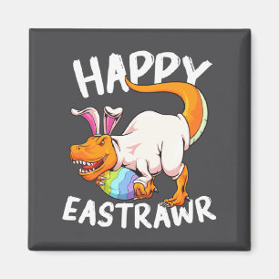 Happy Eastrawr Rex Easter Rex Dinosaur Bunny Kid D Magnet