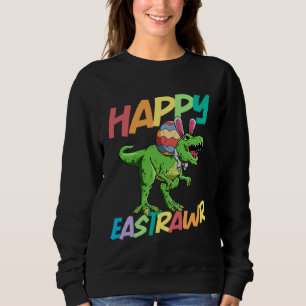 Happy Eastrawr Rex Easter Rex Dinosaur Bunny Kid D Sweatshirt