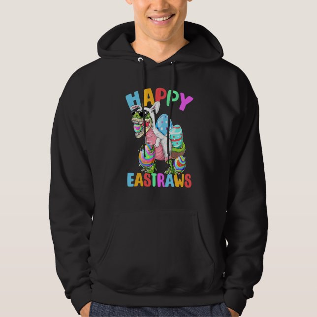 Happy Eastrawr T Rex Dinosaur Easter Bunny Ears Eg Hoodie (Front)