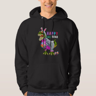 Happy Eastrawr T Rex Dinosaur Easter Bunny Egg Cos Hoodie