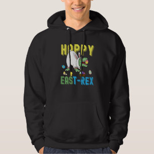 Happy Eastrawr T Rex Dinosaur Easter Bunny Egg Hoodie