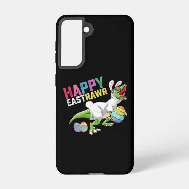 Happy Eastrawr T Rex Dinosaur Easter Bunny Egg Samsung Galaxy S21 Case (Back)
