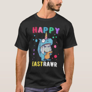 Happy Eastrawr T Rex Dinosaur Unicorn Easter Bunny T-Shirt