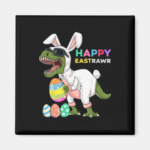 Happy Eastrawr T Rex Easter Bunny Dinosaur Eggs Bo Magnet