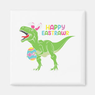 Happy Eastrawr T Rex Easter Bunny Dinosaur Eggs Bo Magnet