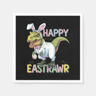 Happy Eastrawr T Rex Easter Dinosaur Bunny Egg Napkin