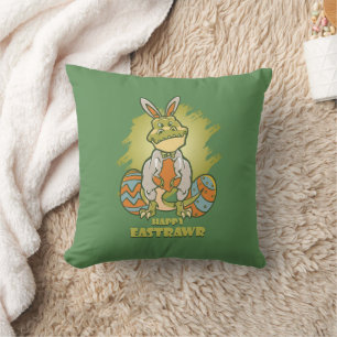 Happy Eastrawr Throw Pillow 16"