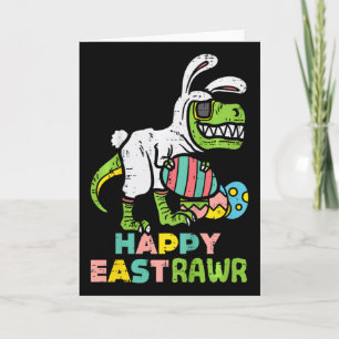 Happy Eastrawr Trex Easter Bunny Egg Funny Dinosau Card