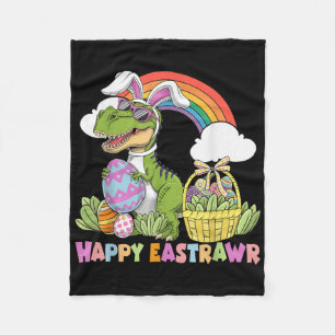 Happy Eastrawr With T-rex Dinosaur For Toddler Eas Fleece Blanket