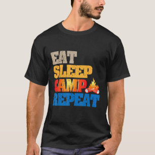 Happy Eat Sleep Camp Repeat Bootcamp Camping  Summ T-Shirt