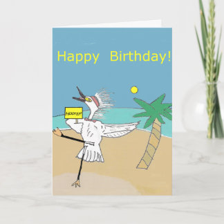 Happy Egret -- Happy Birthday Card