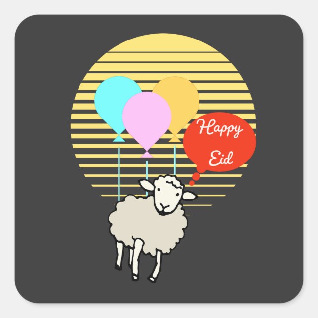 Happy Eid Al-Adha Square Sticker (Front)