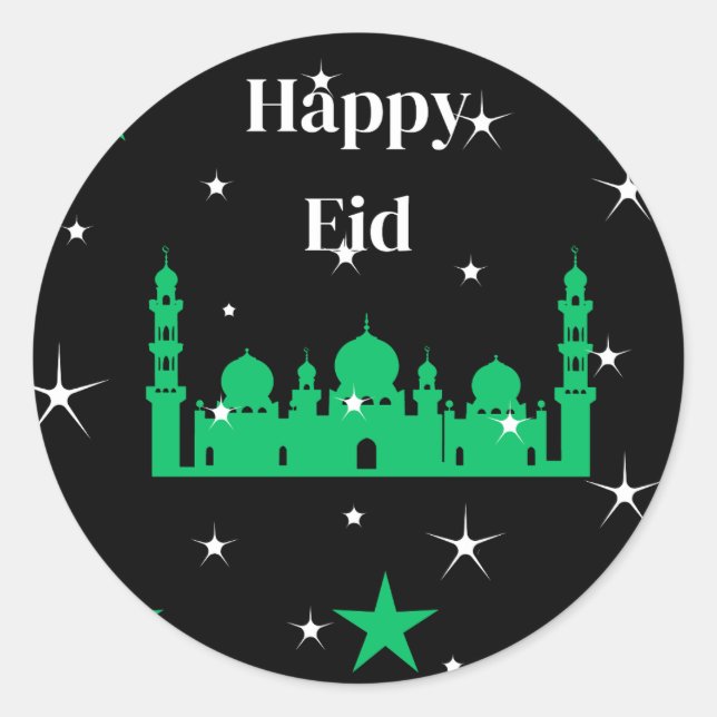 Happy Eid  Classic Round Sticker (Front)